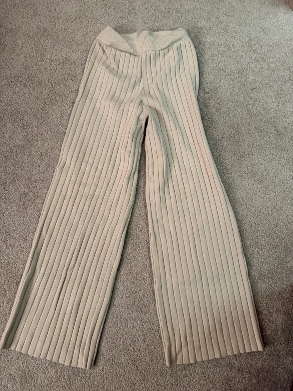 Sincerely Jules Cream Ribbed Wide-Leg Pants Set - Picture 4 of 6